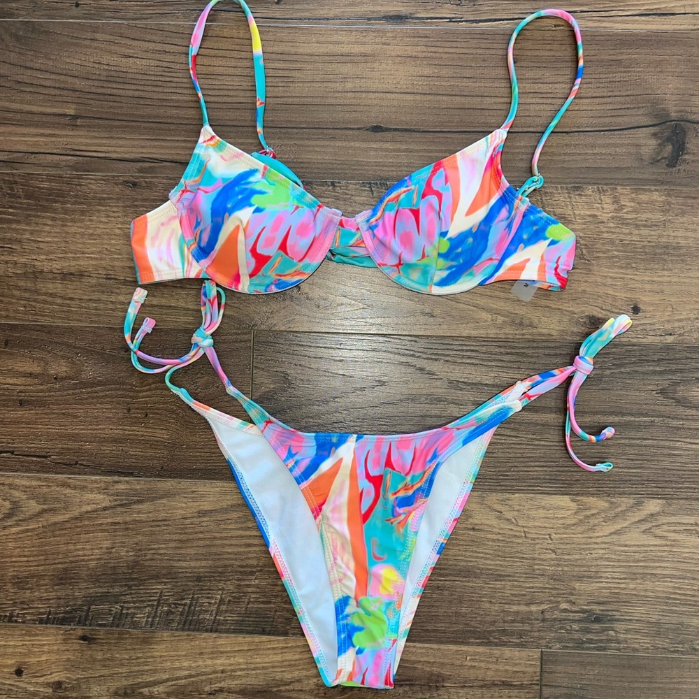 SHEIN Multicolor Abstract Bikini